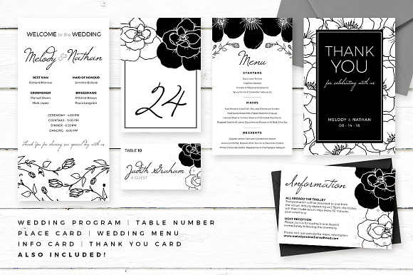Petal Noir - Wedding Suite in Wedding Templates - product preview 6