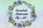 Watercolor Succulents Clip Art