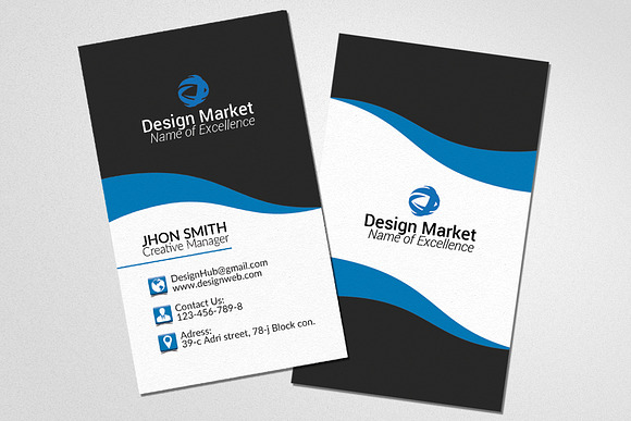 Vertical Business Card Template in Templates - product preview 2