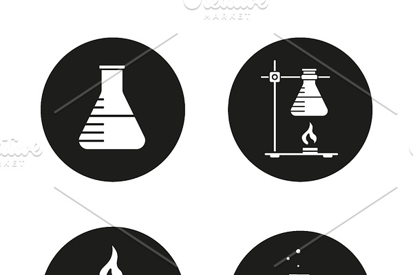 Chemical lab icons. Vector