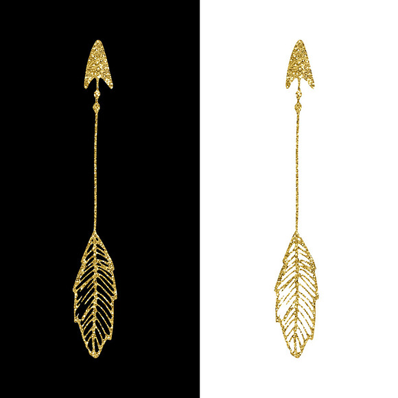 Gold glitter sketched arrows in Objects - product preview 1