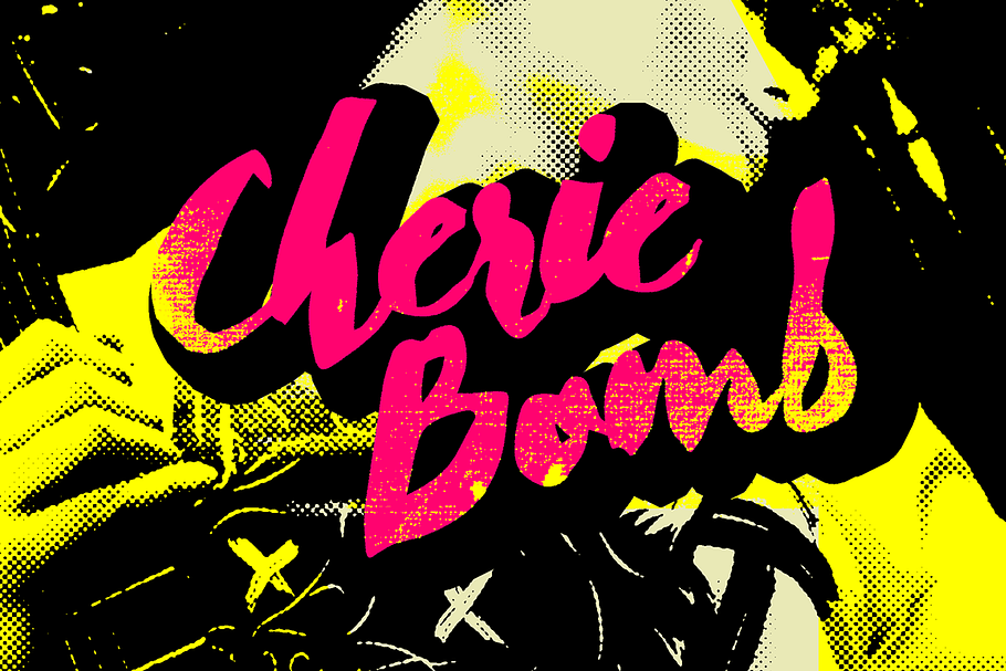 Cherie Bomb - Punk rock script font in Script Fonts - product preview 8