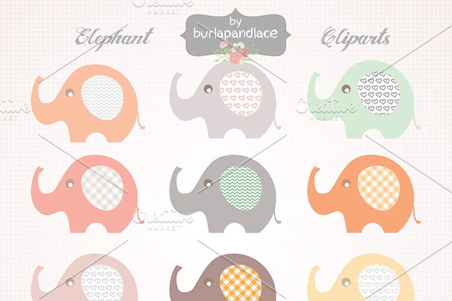 Baby Elephant clipart in Illustrations - product preview 8