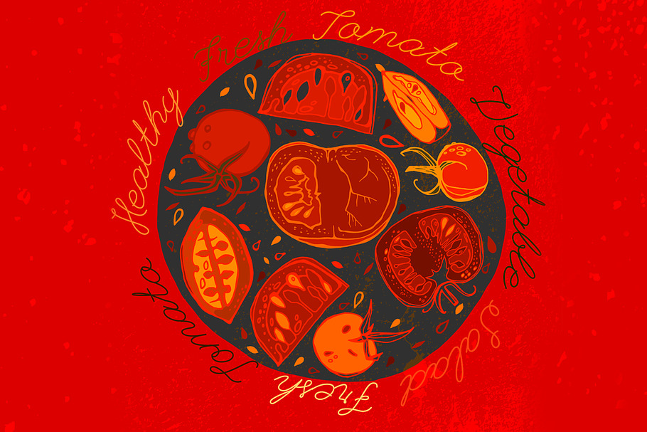 Handdrawn Tomato Pattern