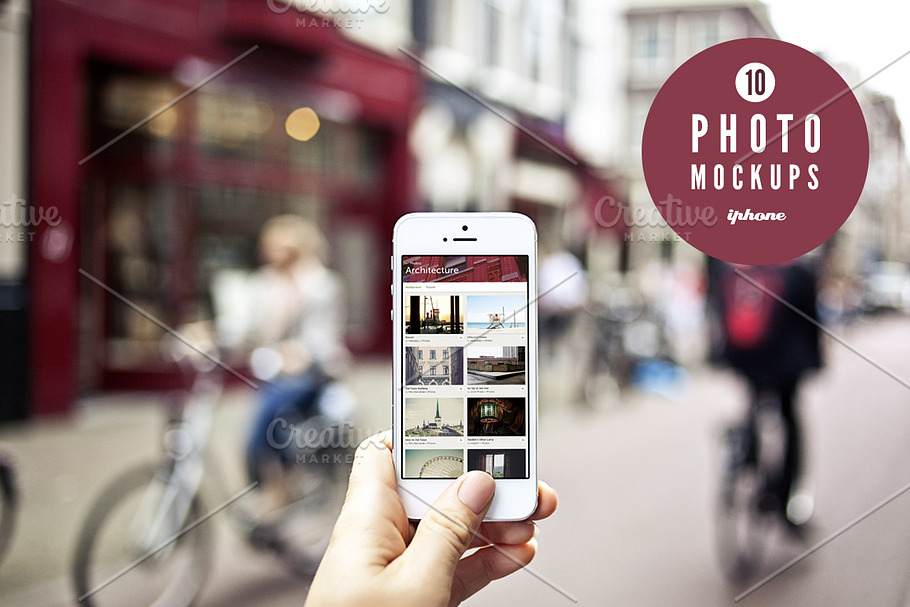 10 urban photo mockups - iPhone 5 in Mobile & Web Mockups - product preview 8