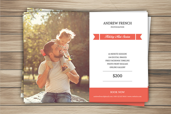Holiday Mini Session Template-V299 in Flyer Templates - product preview 3