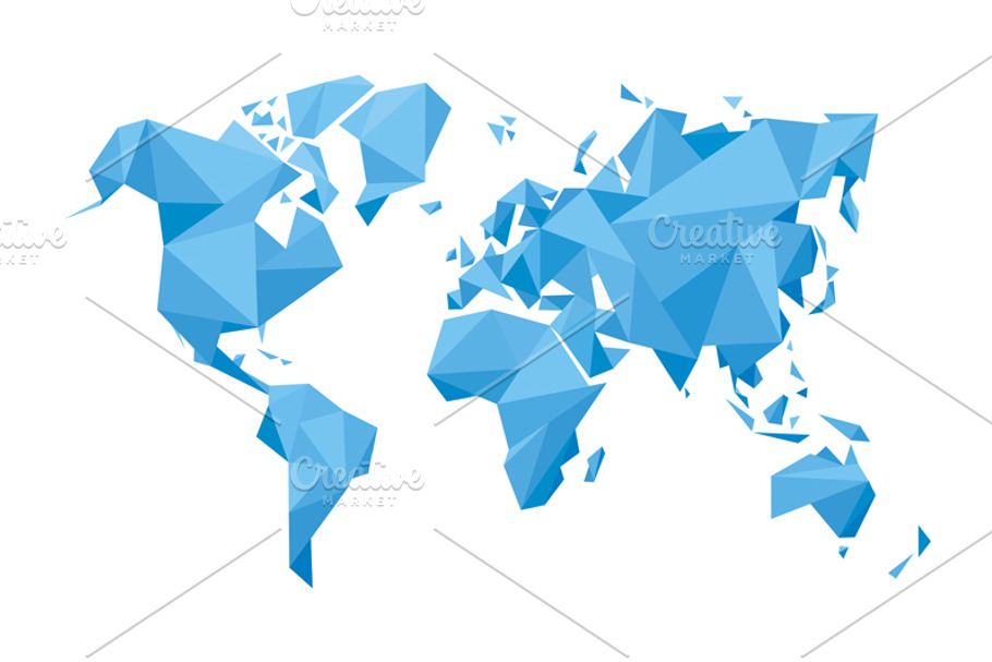 Abstract Vector World Map in Illustrations - product preview 8