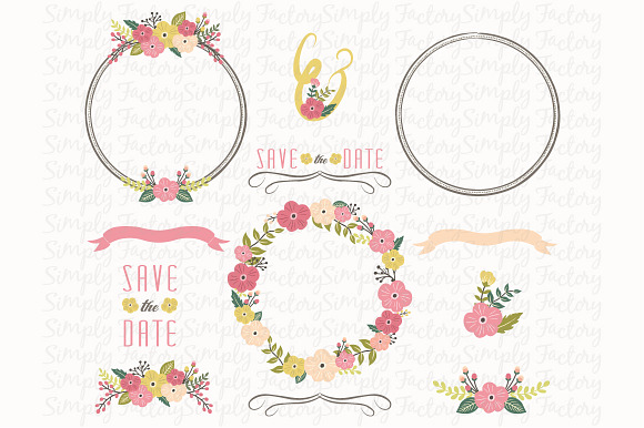 Vintage Floral Wreath Collections in Illustrations - product preview 1