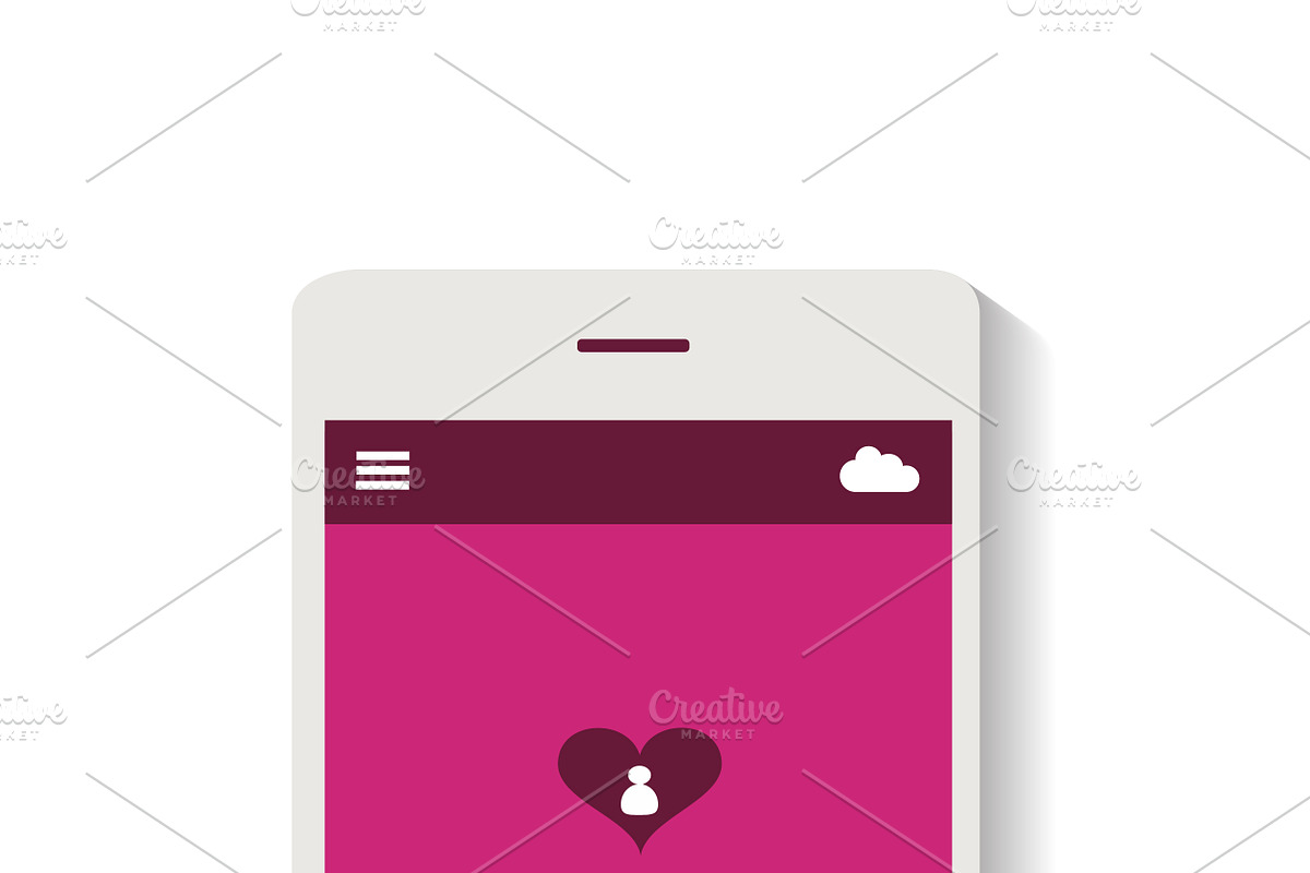Mobile interface pink heart icon in Mobile & Web Mockups - product preview 8