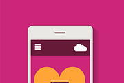 Mobile interface yellow heart icon