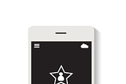 Mobile interface star icon black