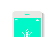 Mobile interface star icon neon colo