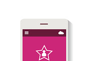 Mobile interface pink color