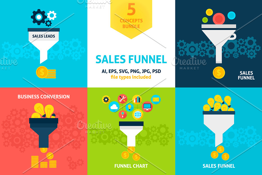 Sales Funnel Vector Concepts in Illustrations - product preview 8