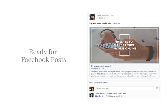 Facebook Social Media Pack in Facebook Templates - product preview 3