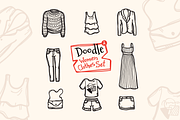 8 Doodle Icons. Women Clothes #2