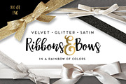Velvet Satin Glitter Ribbons & Bows