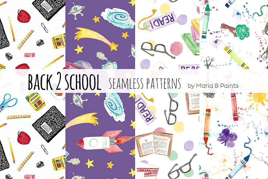 Watercolor Seamless Patterns - Learn in Patterns - product preview 8