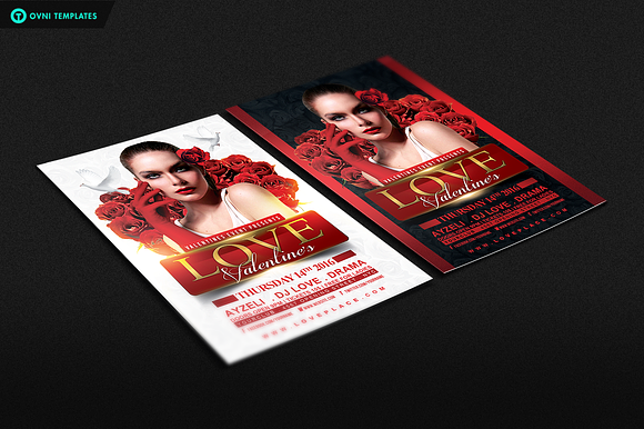 LOVE VALENTINES Flyer Template in Templates - product preview 2