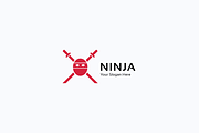 Ninja character samurai face logo