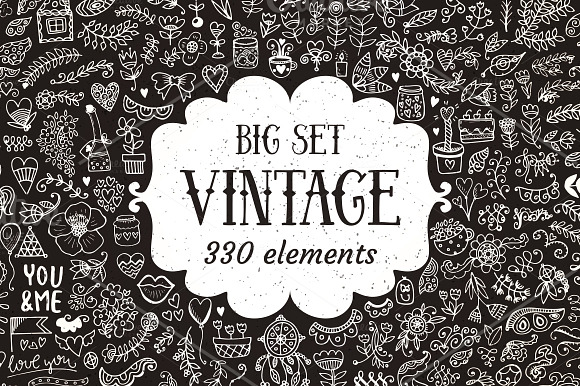 850 elements - Big Vintage Bundle in Objects - product preview 2