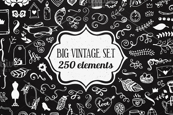 850 elements - Big Vintage Bundle in Objects - product preview 3