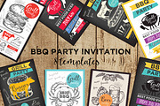 BBQ Party Invitation, 8 templates