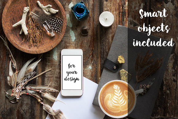 Autumn Journey. 6 Rustic mockups. in Mobile & Web Mockups - product preview 1