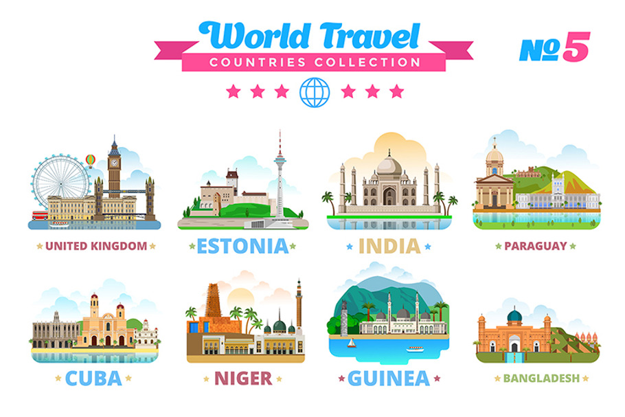 World Travel Countries Collection 5