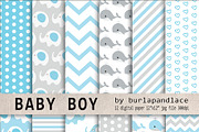 Baby boy digital paper