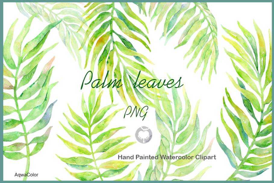 Watercolour clipart Palm Leaves