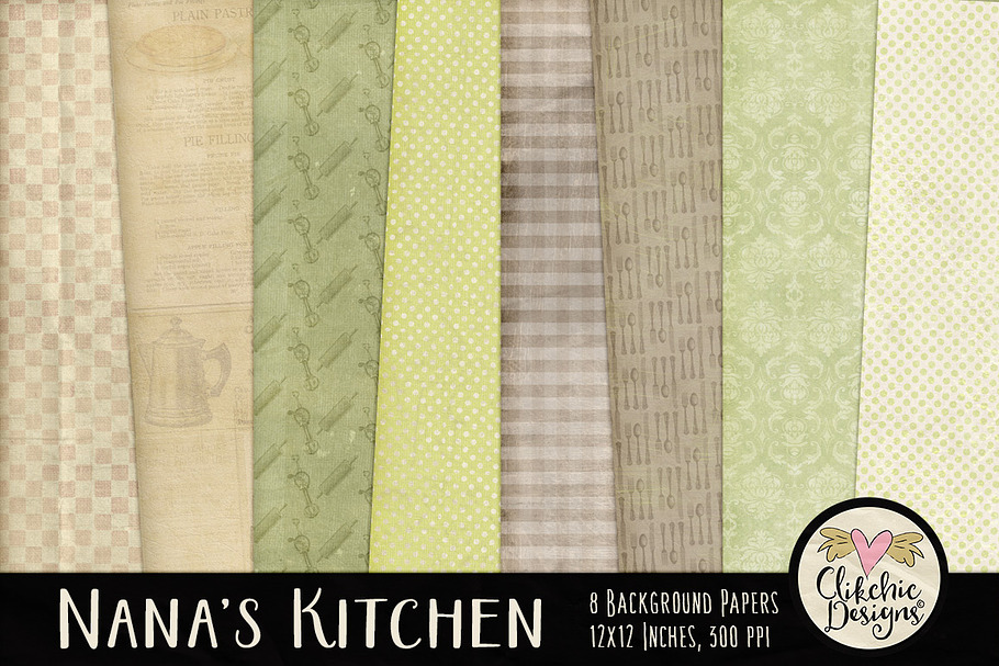 Nana's Kitchen Digital Paper Pack
