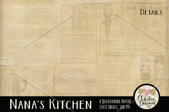 Nana's Kitchen Digital Paper Pack in Textures - product preview 3