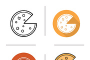 Pizza icons. Vector