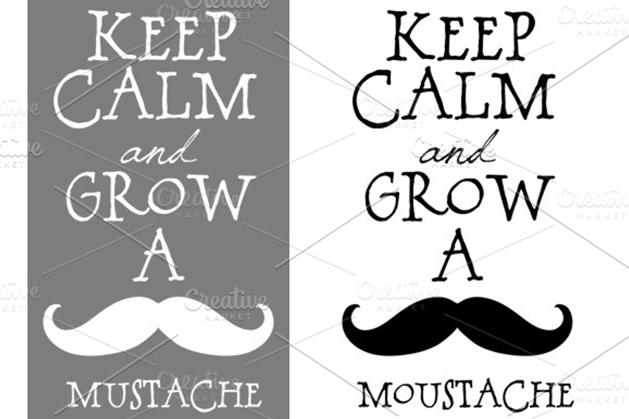 Hip Mustache Word Art Quote Titles in Illustrations - product preview 8