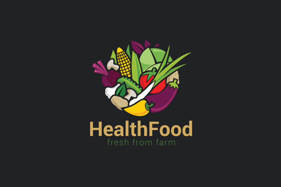 Vegetables Mix Food Logo Organic Eco Creative Logo Templates
