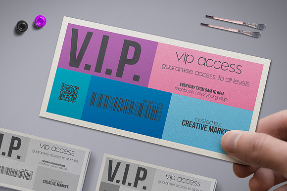 Metro Style Vip Pass Template in Card Templates - product preview 1