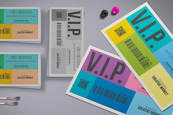 Metro Style Vip Pass Template in Card Templates - product preview 3