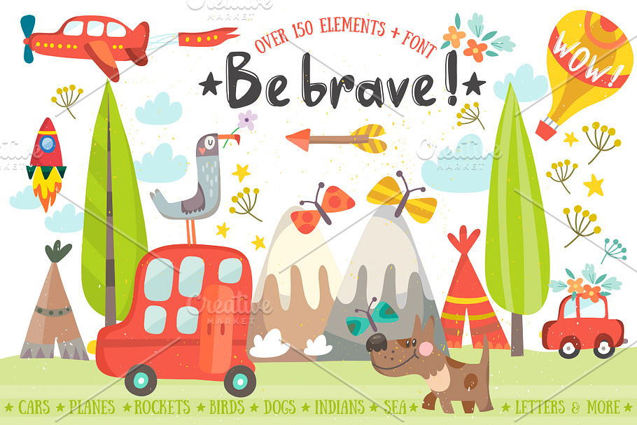 Be brave!❤30%off!❤ in Illustrations - product preview 8