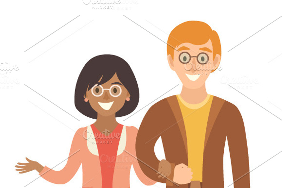 Family couples young people in Illustrations - product preview 8