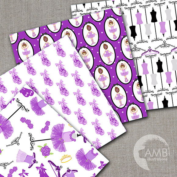 Ballet Digital Papers in Purple,1327 in Patterns - product preview 1