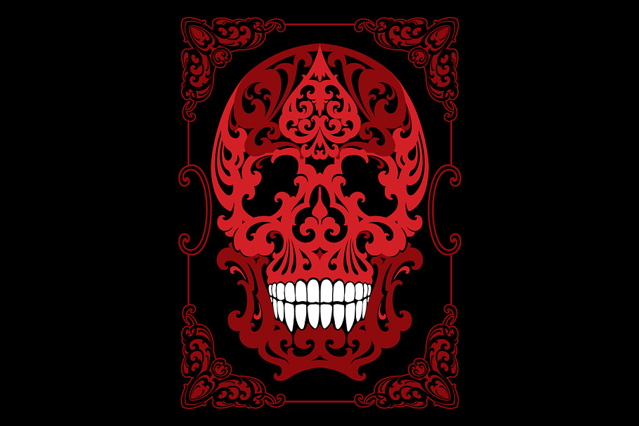 Tattoo skull illustration