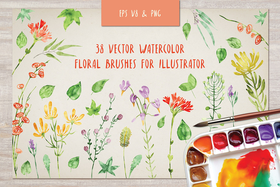 Floral watercolor brushes bundle in Photoshop Brushes - product preview 8