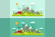 Day & Night Landscapes Vector