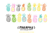 Pineapple poster, cards, patterns