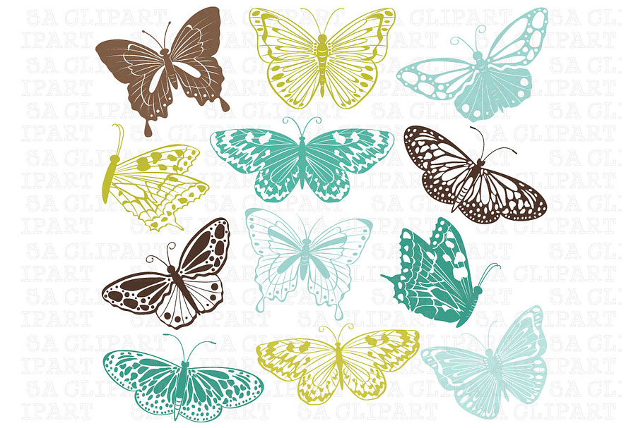 12 Butterfly Clip Art in Illustrations - product preview 8