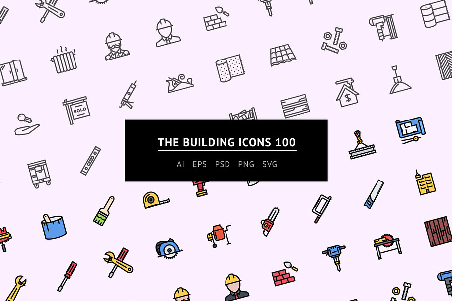 The Building Icons 100 in Graphics - product preview 8