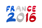 Flag France lettering vector 2016
