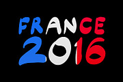 Flag France lettering vector 2016