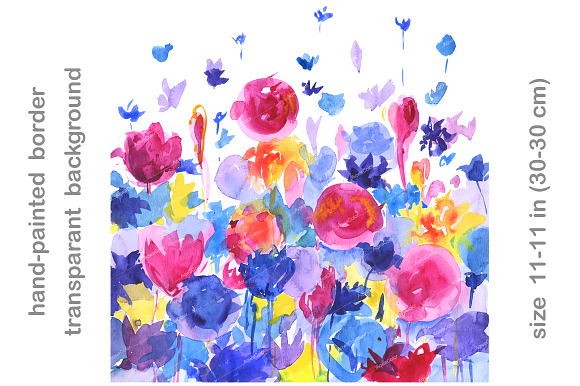 Watercolor floral border Joy in Illustrations - product preview 3